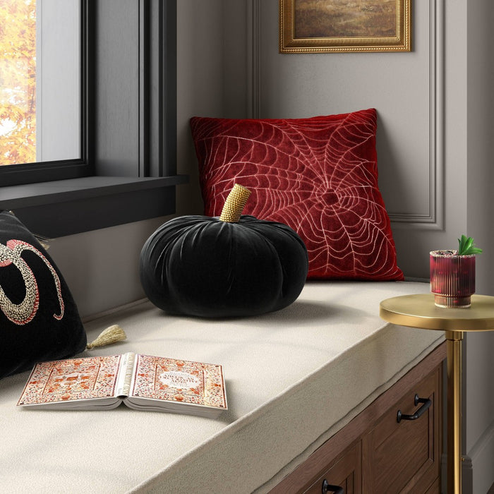 Shaped Velvet Pumpkin Black - Threshold
