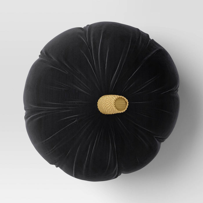 Shaped Velvet Pumpkin Black - Threshold
