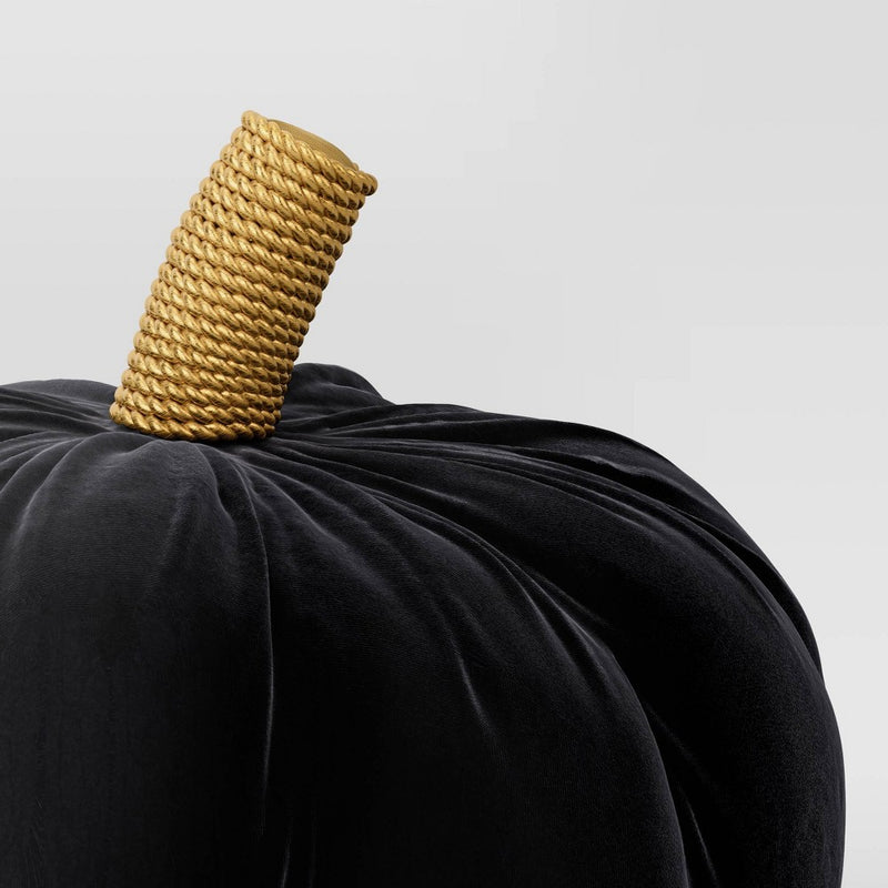 Shaped Velvet Pumpkin Black - Threshold