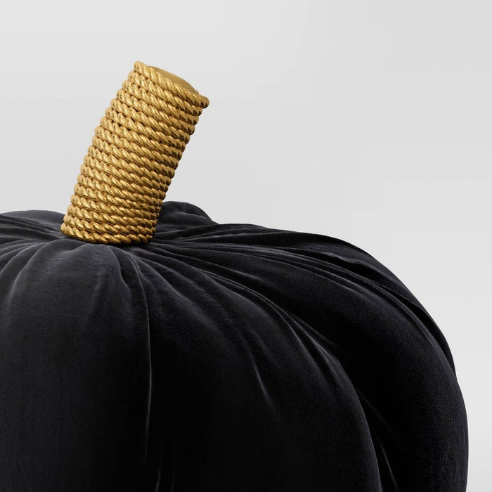 Shaped Velvet Pumpkin Black - Threshold