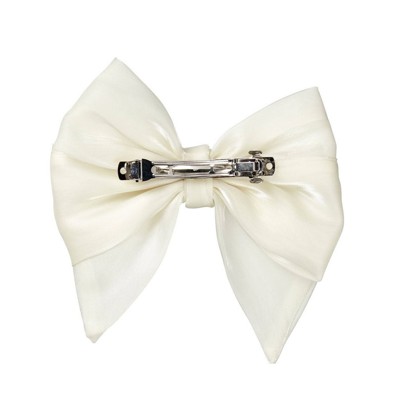 scunci Elite Bow Barrette - Ivory