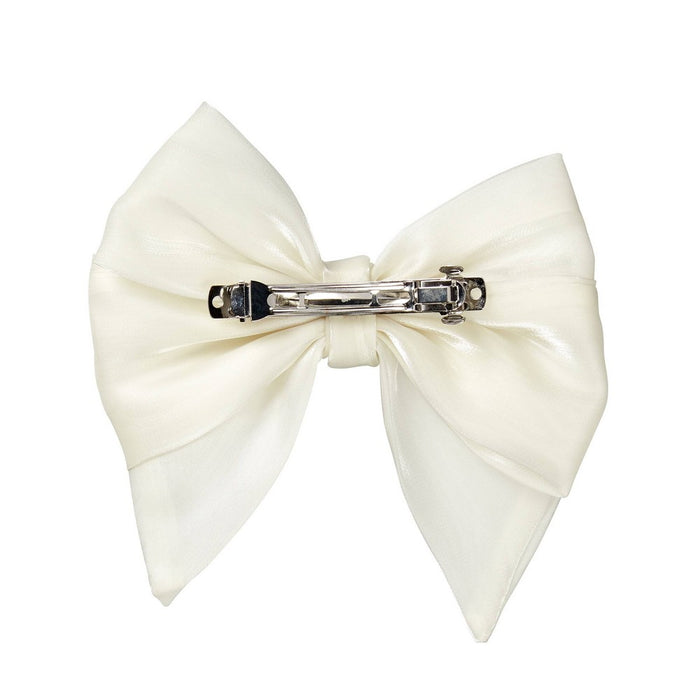 scunci Elite Bow Barrette - Ivory