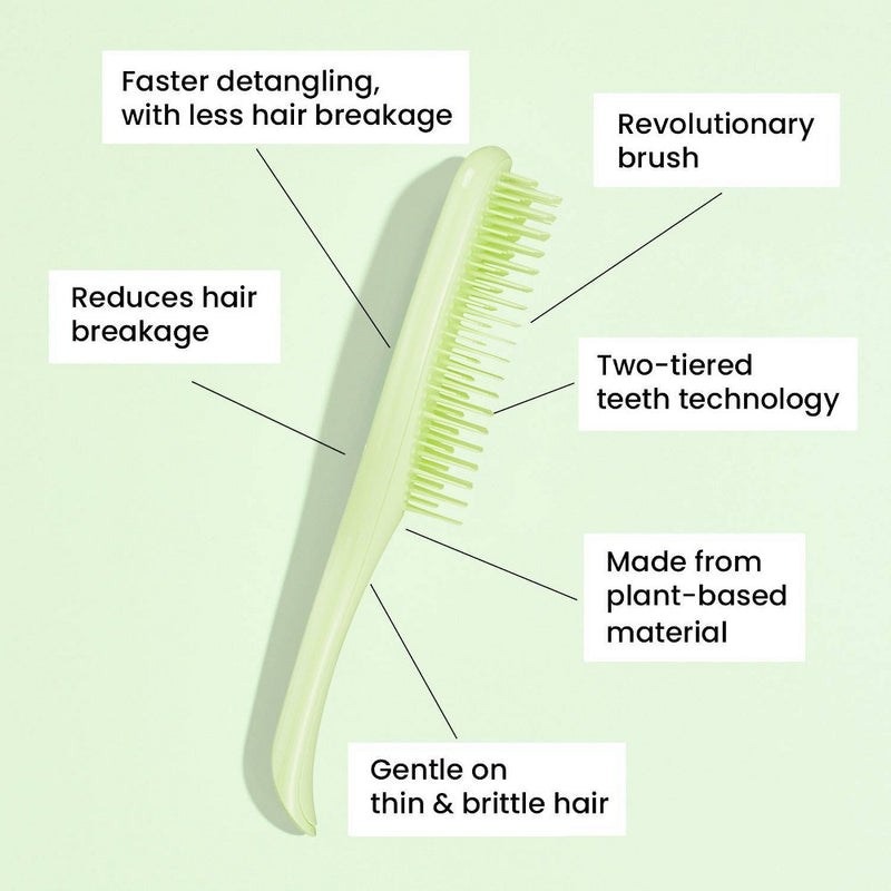 Tangle Teezer Fine & Fragile Plant Detangling Hair Brush - Cool Matcha