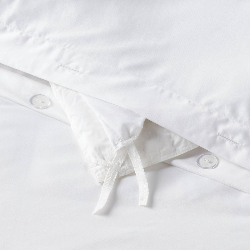 Full/Queen Cotton Blend Sateen Duvet Cover and Sham Set White - Room Essentials: 225 Thread Count, OEKO-TEX Certified
