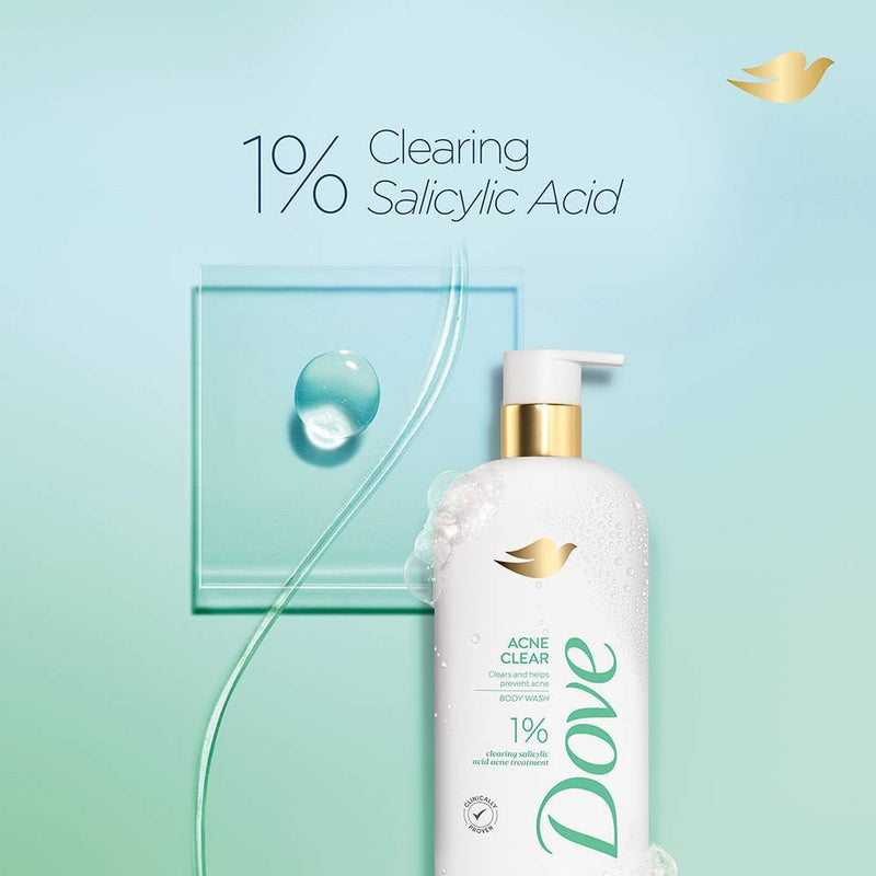Dove Serum Body Wash with 1% Clearing Salicylic Acid - Acne Clear - 18.5 fl oz