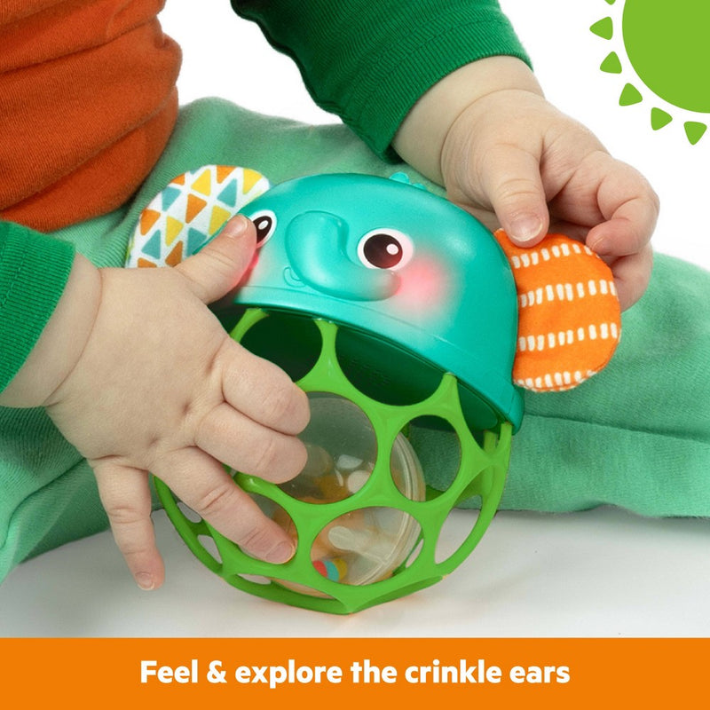 Bright Starts Giggle & Glow Musical Light-Up Rattle Easy-Grasp Elephant