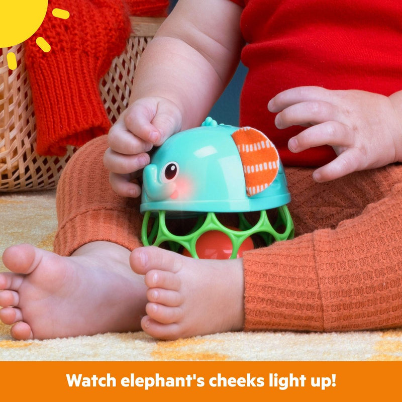 Bright Starts Giggle & Glow Musical Light-Up Rattle Easy-Grasp Elephant