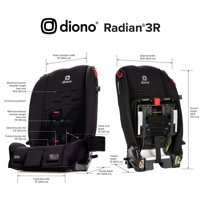 Diono Radian 3R All-in-One Convertible Car Seat - Black Jet (LOCAL PICKUP ONLY)