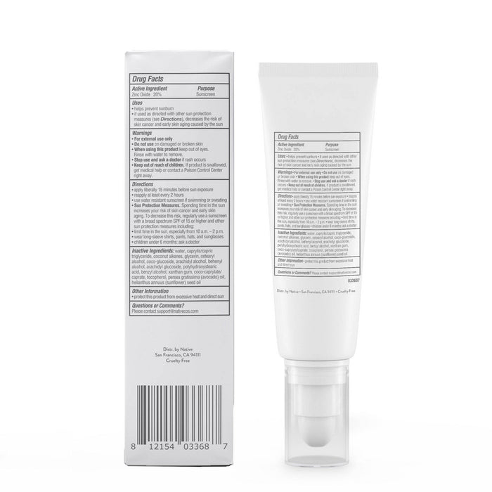 Native Mineral Face Lotion - Unscented - SPF 30 - 1.7 fl oz EXP: 04/26