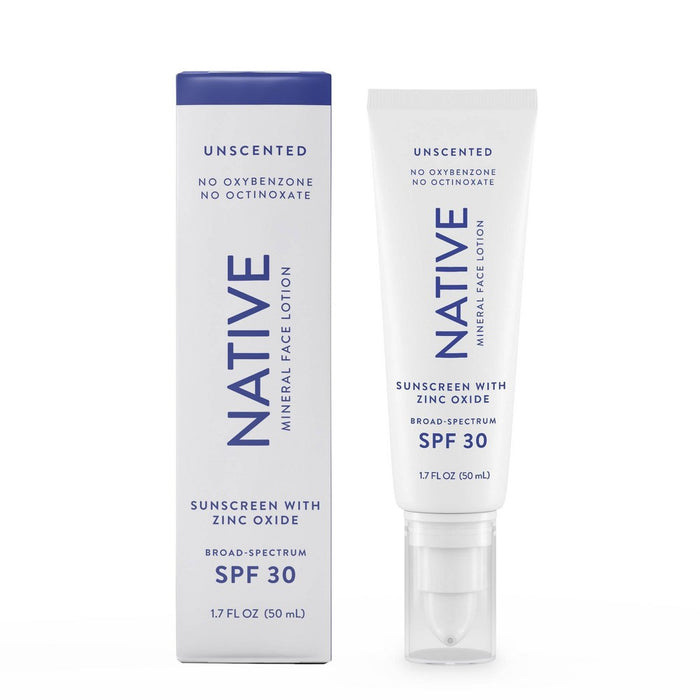 Native Mineral Face Lotion - Unscented - SPF 30 - 1.7 fl oz EXP: 04/26
