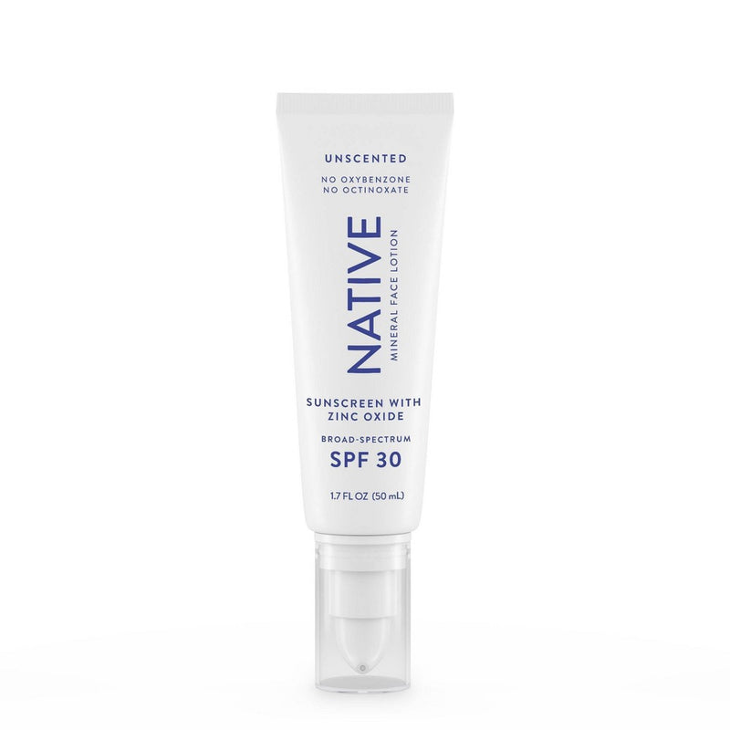 Native Mineral Face Lotion - Unscented - SPF 30 - 1.7 fl oz EXP: 04/26