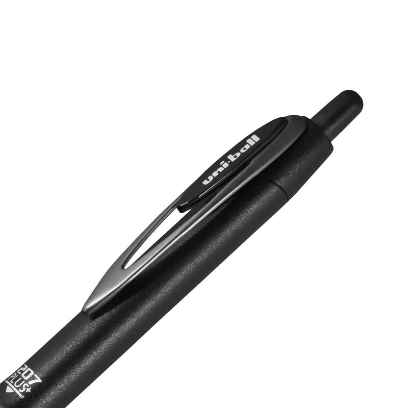 uniball 3pk 207 Plus+ Gel Pen 0.7mm Medium Point Black Ink