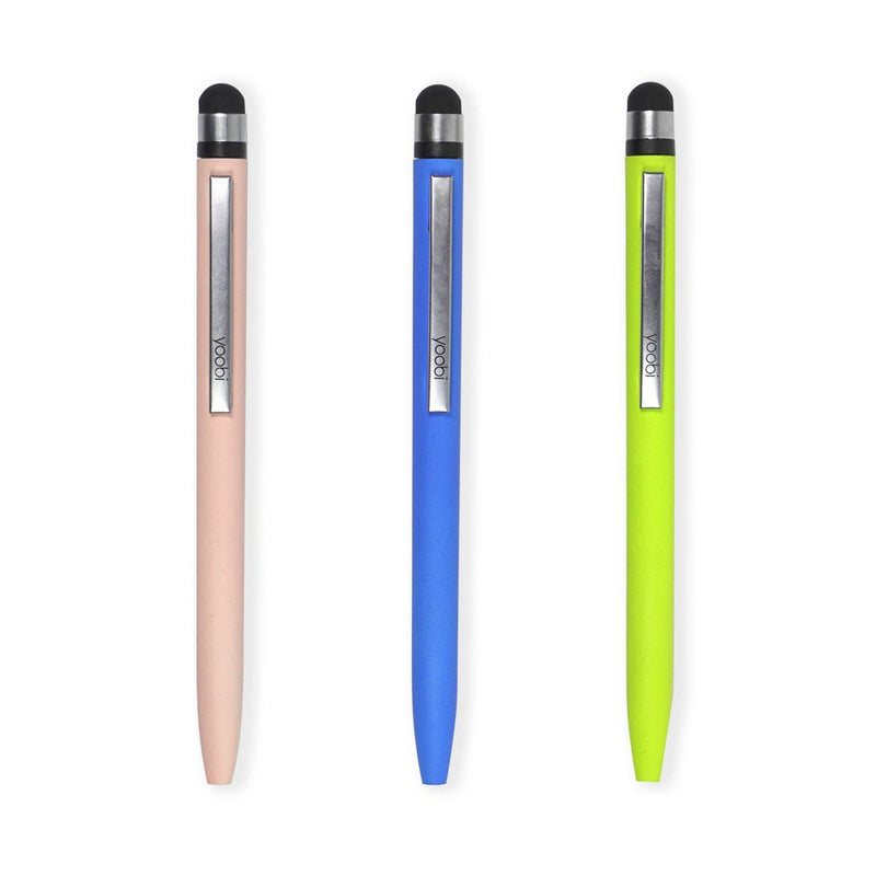 Yoobi Evolve Retro Color-Block Ballpoint Pen 3pk Stylus