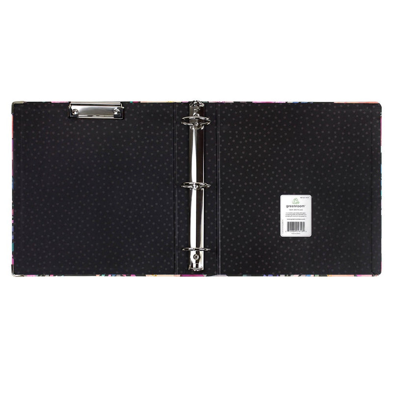 2" 3 Ring Binder Floral Black - greenroom