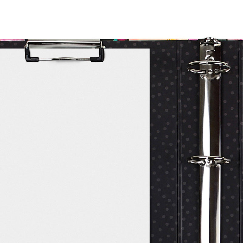 2" 3 Ring Binder Floral Black - greenroom