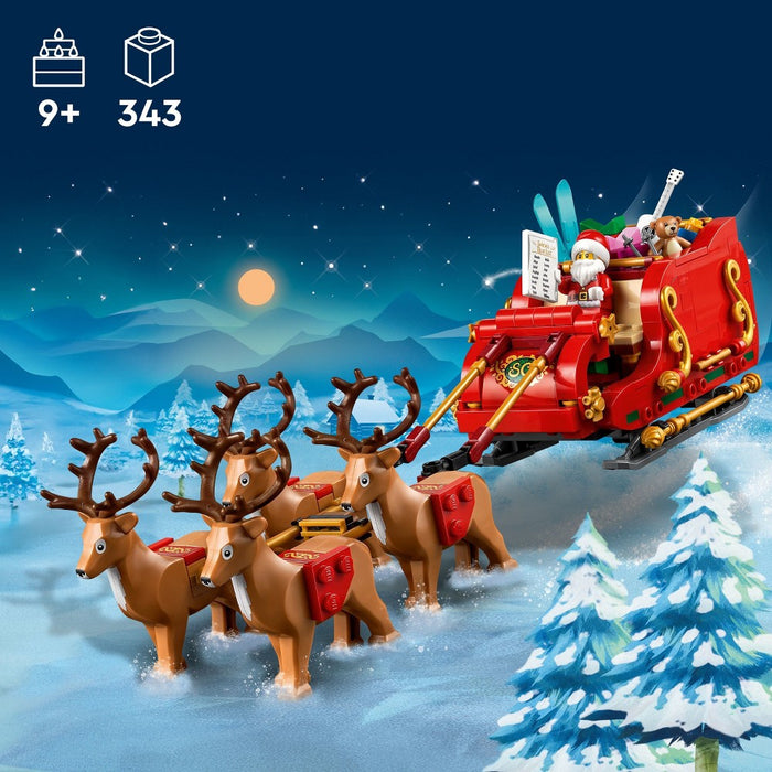 LEGO Santa's Sleigh Christmas Toy Set with Reindeer & Santa Figurine 40499