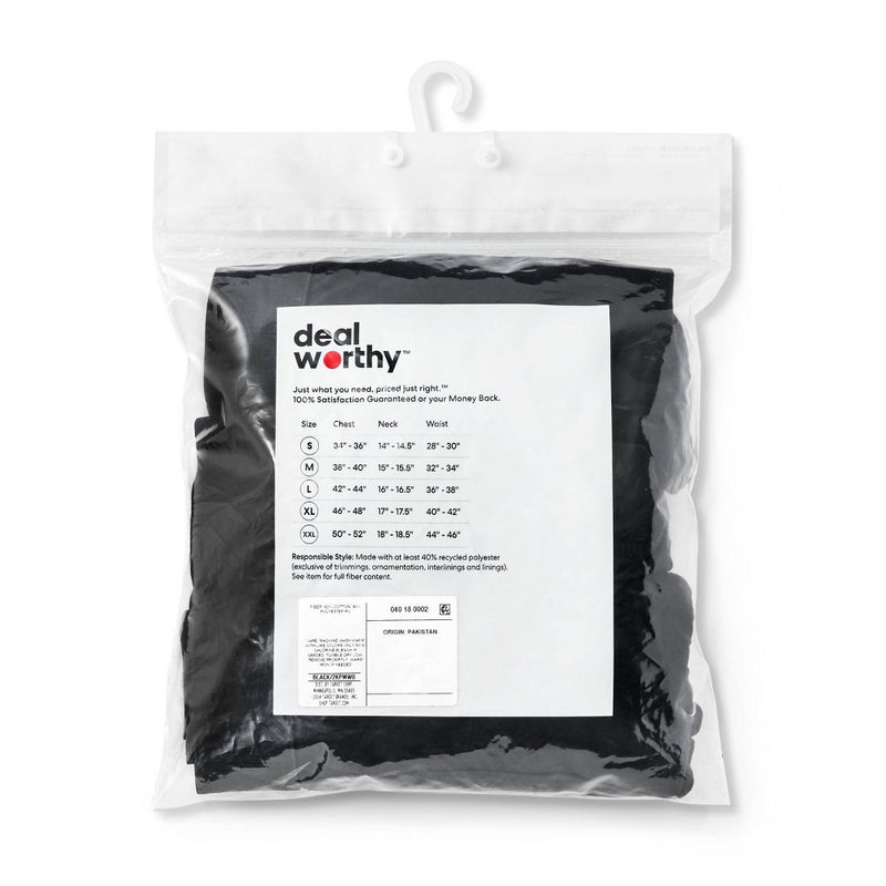 Men's Boxer Briefs 3pk - Dealworthy Black S