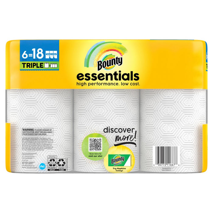 Bounty Essentials Select-A-Size Paper Towels - 6 Triple Rolls
