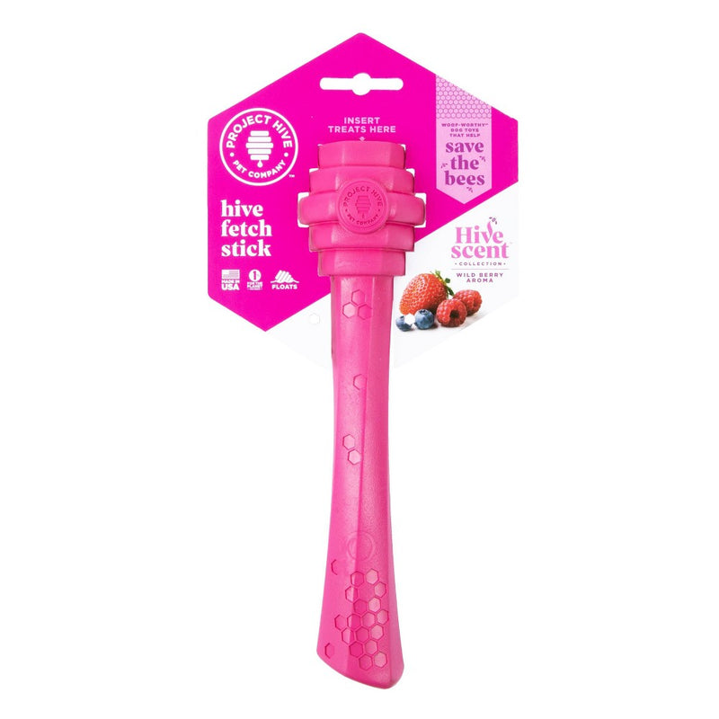 Project Hive Pet Company Wild Berry Fetch Stick Interactive Dog Toy - Pink