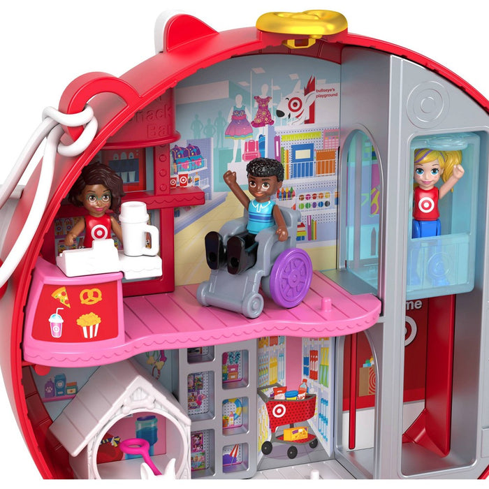 Polly Pocket Target Bullseye Adventure: Doll Playset, 16 Pieces, Plastic, No Battery Required, Ages 4+