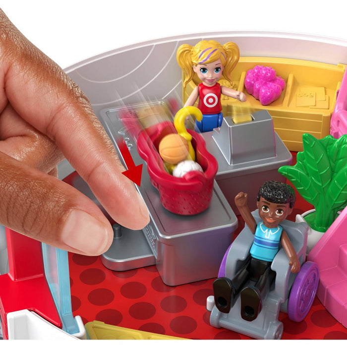 Polly Pocket Target Bullseye Adventure: Doll Playset, 16 Pieces, Plastic, No Battery Required, Ages 4+