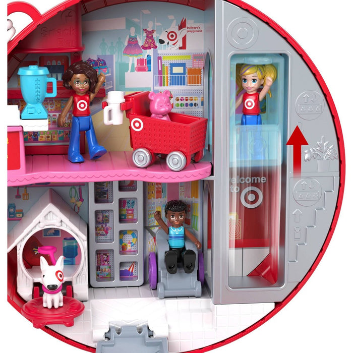 Polly Pocket Target Bullseye Adventure: Doll Playset, 16 Pieces, Plastic, No Battery Required, Ages 4+