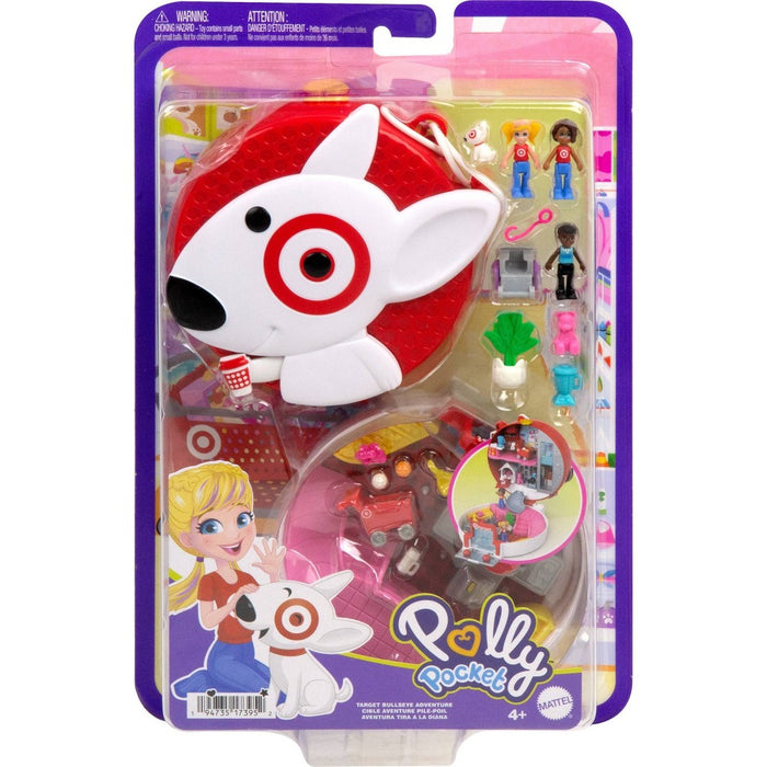 Polly Pocket Target Bullseye Adventure: Doll Playset, 16 Pieces, Plastic, No Battery Required, Ages 4+