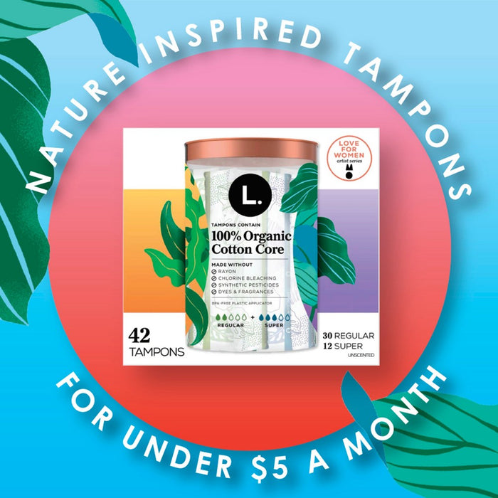 L . Organic Cotton Full Size Multipack Refill Tampons - Regular/Super - 42ct