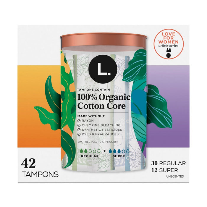 L . Organic Cotton Full Size Multipack Refill Tampons - Regular/Super - 42ct