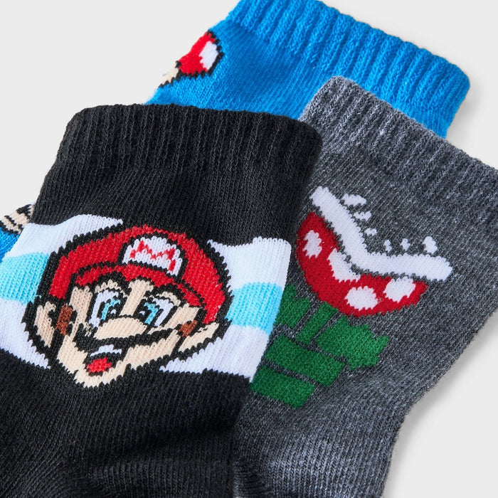 Boys' Super Mario 3pk Crew Socks - M/L