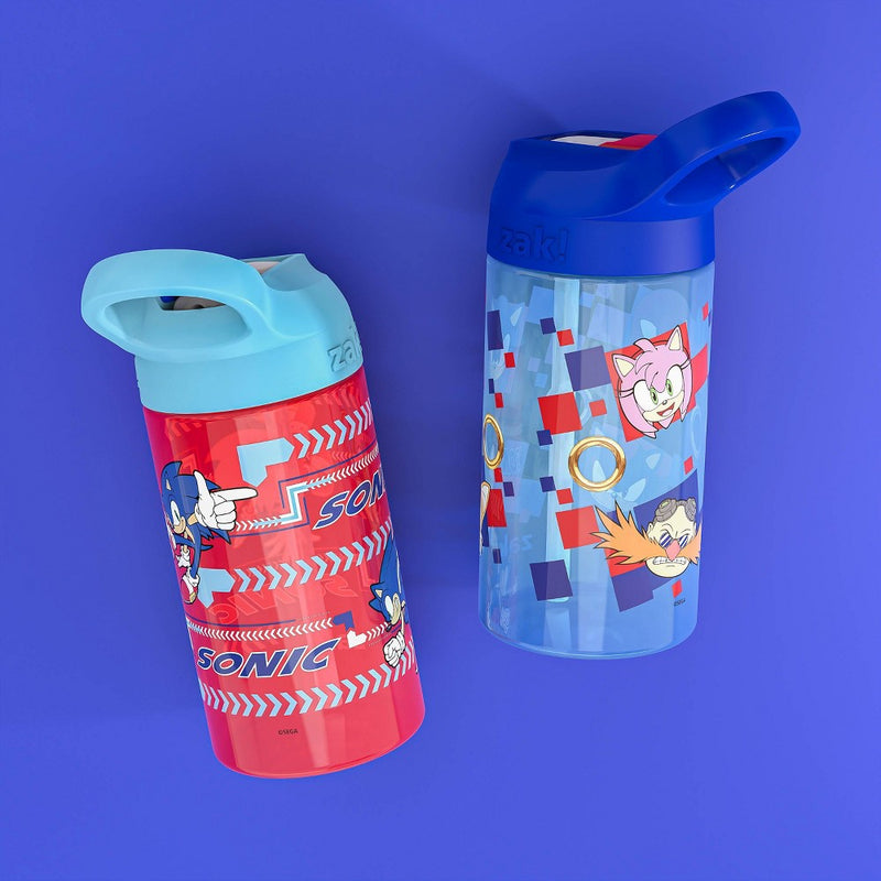 Zak Designs 2pk 16 fl oz Plastc Atlantic Sonic The Hedgehog Water Bottles