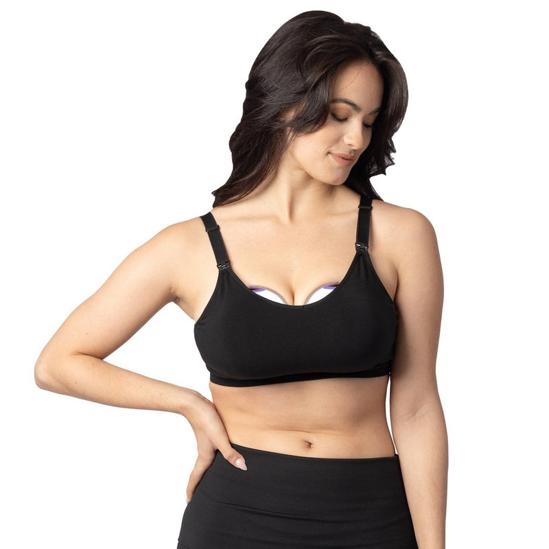 Kindred Bravely for Lansinoh, Nursing and Wearable Pumping Bra - M/L Busty - Black
