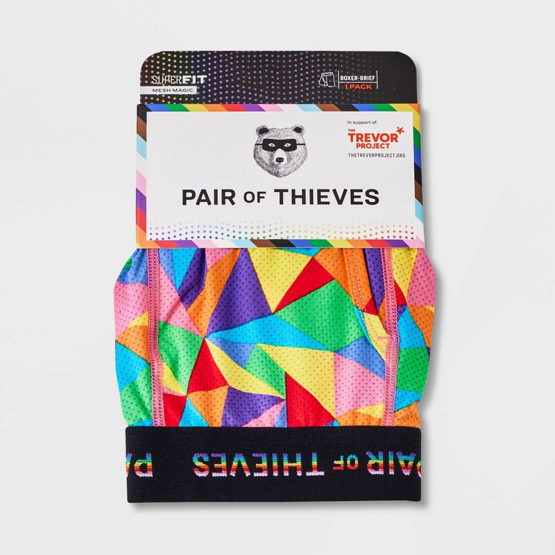 Pair of Thieves Mens Rainbow Abstract Super Fit Boxer Briefs MED.