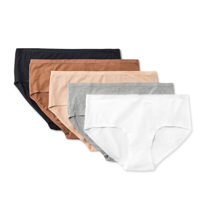 Women's 5pk Cotton Blend Hipster Underwear - Dealworthy Assorted Neutral 3X