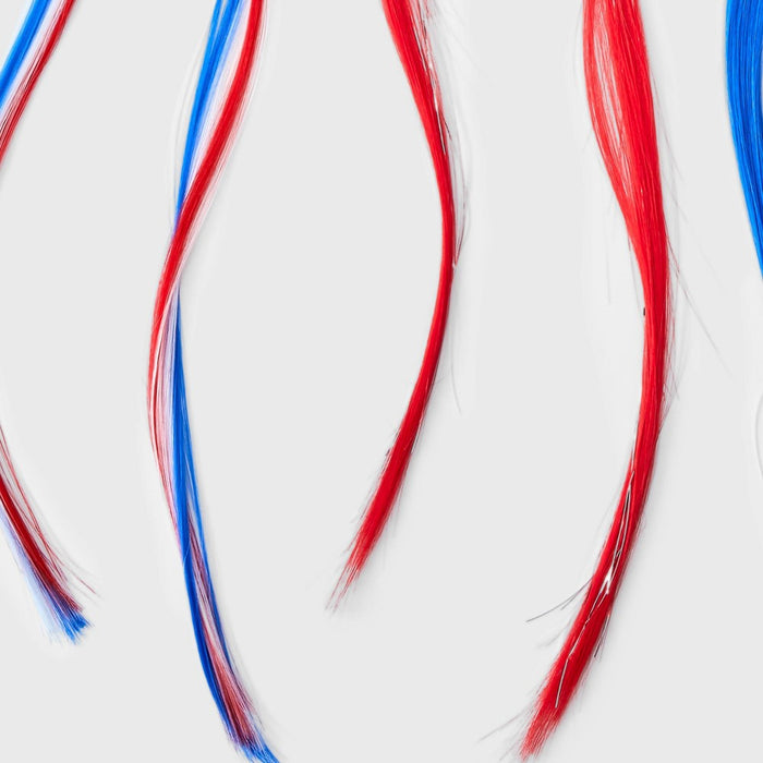 Girls' 6pk Faux Hair Clips - Cat & Jack Red/White/Blue