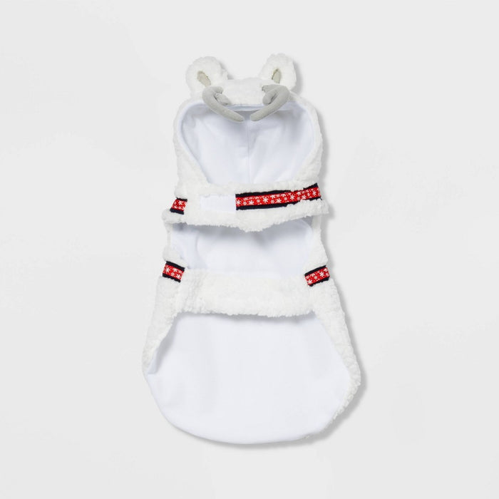 Dog and Cat Hoodie Costume - White Reindeer - XS - Wondershop
