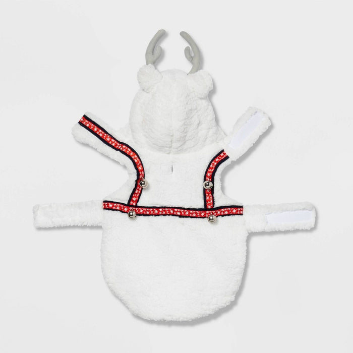 Dog and Cat Hoodie Costume - White Reindeer - XS - Wondershop