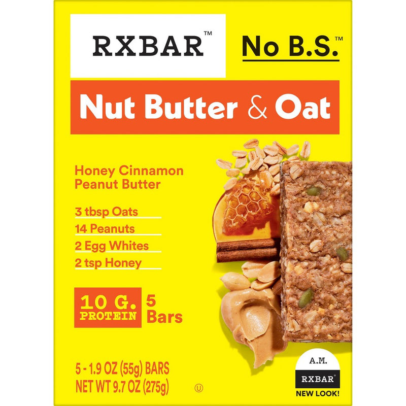 RXBAR Nut Butter & Oat Honey Cinnamon Peanut Butter Protein Bars - 9.7oz/5ct