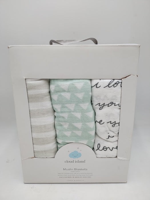 Muslin Swaddle Blanket I Love You 3pk - Cloud Island& Black/White SEE DETAILS