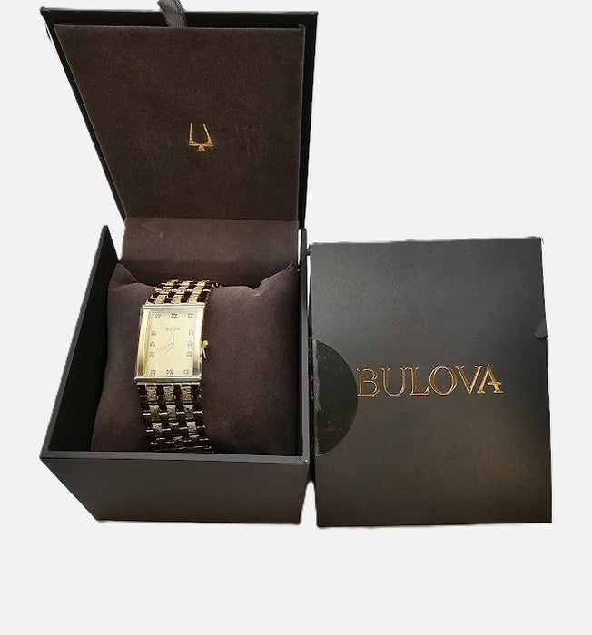 Bulova Men's Classic Gold Tone Stainless Steel 3-Hand Date Quartz Watch OPEN BOX