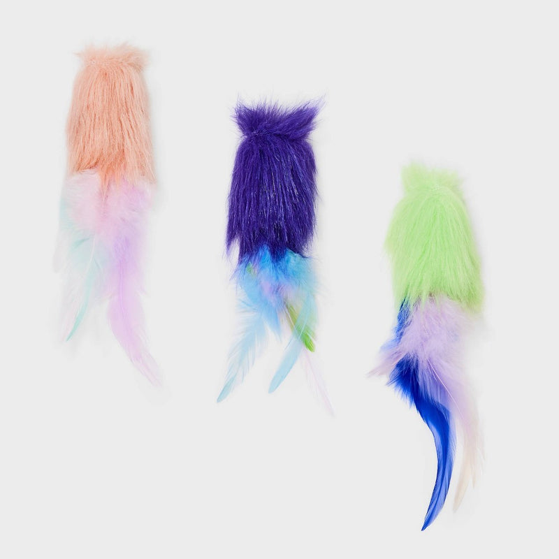 Feather Teaser Cat Toy - 3pk - Boots & Barkley