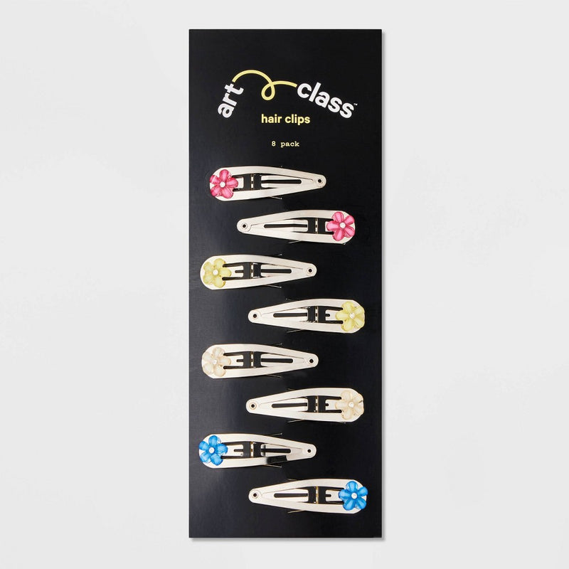 Girls' 8pk Flower Snap Clip Set - art class