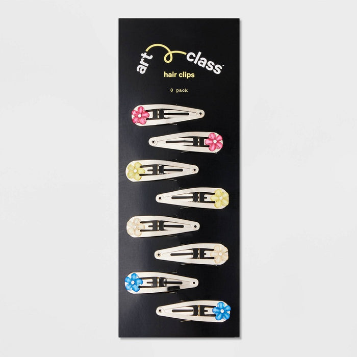 Girls' 8pk Flower Snap Clip Set - art class