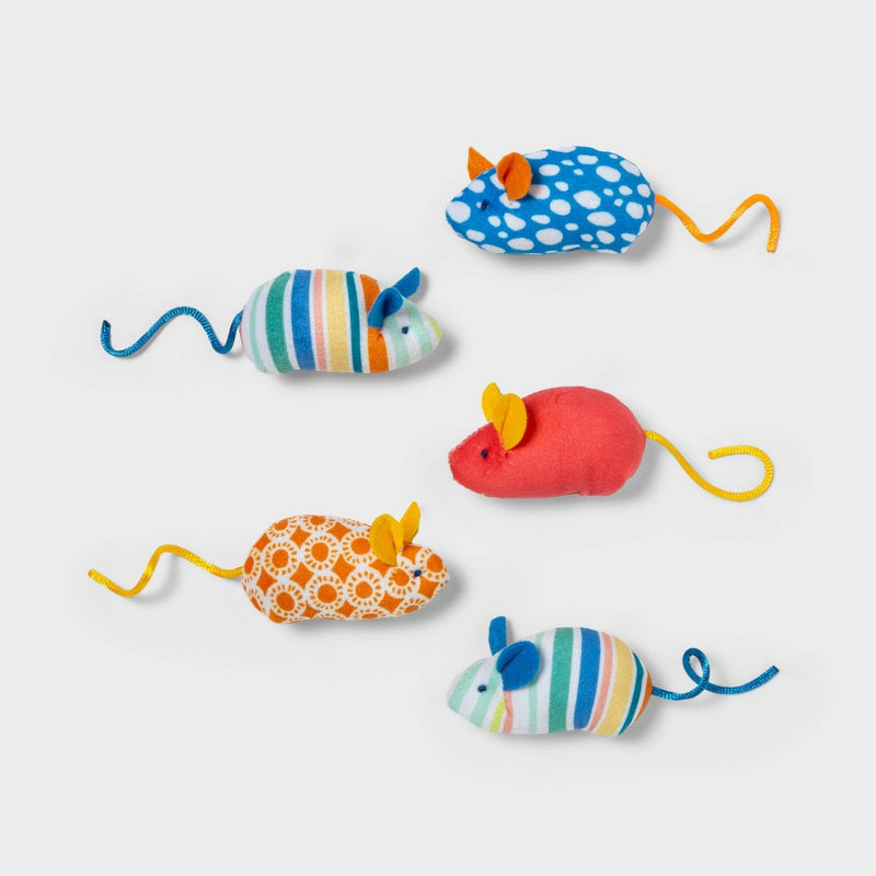 Little Mice Plush Cat Toy Set - 5pk - Sun Squad