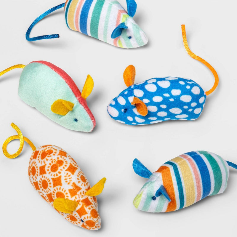 Little Mice Plush Cat Toy Set - 5pk - Sun Squad