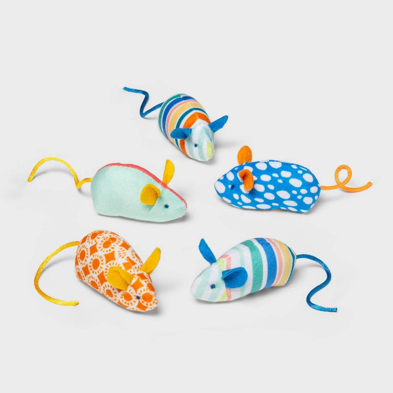 Little Mice Plush Cat Toy Set - 5pk - Sun Squad