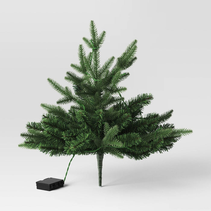 20" Pre-lit LED Battery Operated Mixed Pine Mini Christmas Artificial Pot Filler Warm White Lights - Wondershop