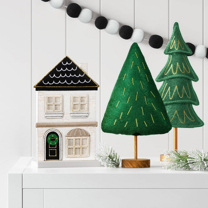 10" Fabric Christmas Tree Figurine - Wondershop Dark Green