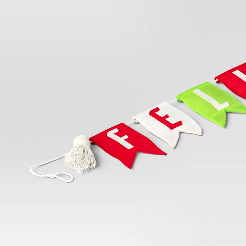 6' Fabric 'Feliz Navidad' Pennant Christmas Decorative Wall Garland Red/White/Green - Wondershop