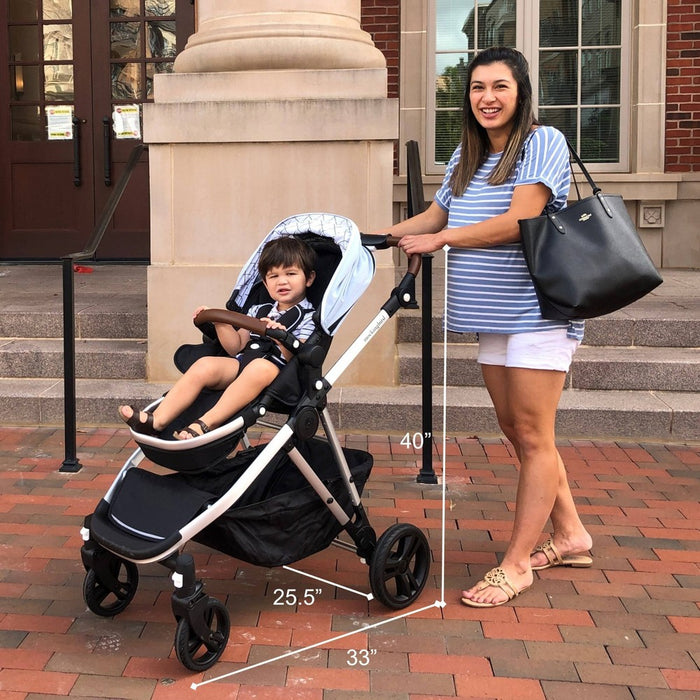 Mockingbird Single-To-Double Stroller 2.0 - Sea Windowpane (LOCAL PICKUP ONLY)
